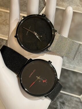 CRRJU Men's Watch Set Mesh Bands